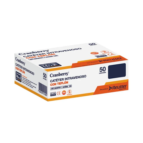 Cateter Intravenoso 14G x 2"  50 Und - Cranberry