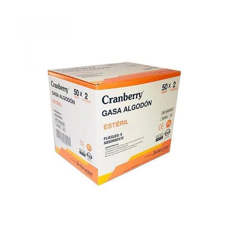 Gasa Algodon Esteril  10x,10cm  50 Sobres 2 Unid - Cranberry