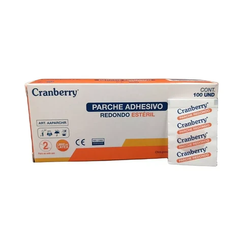 Parche Adhesivo Redondo Estéril  100 Unidades - Cranberry