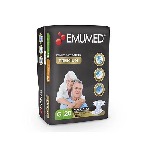 Pañal Adulto Premium Talla G 20 Und - Emumed