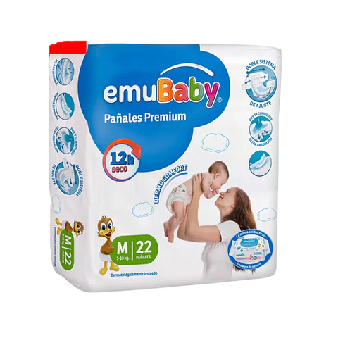 Pañal Infantil Premium Talla M x 22 Und - Emubaby