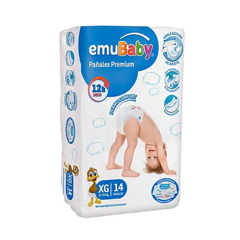 Pañal Infantil Premium Talla XG  x 14 Und - Emubaby