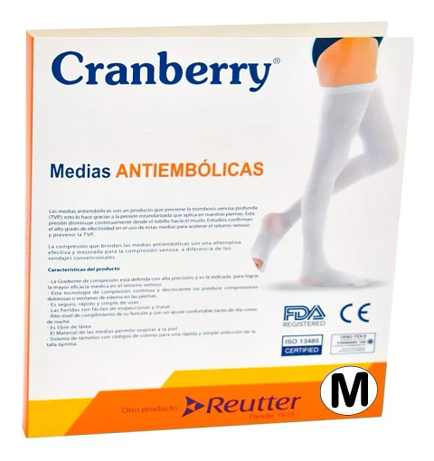 Medias Antiembolicas Talla M - Cranberry