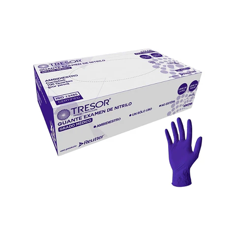 Guantes de Nitrilo Caja 50 Pares Talla S - Tresor