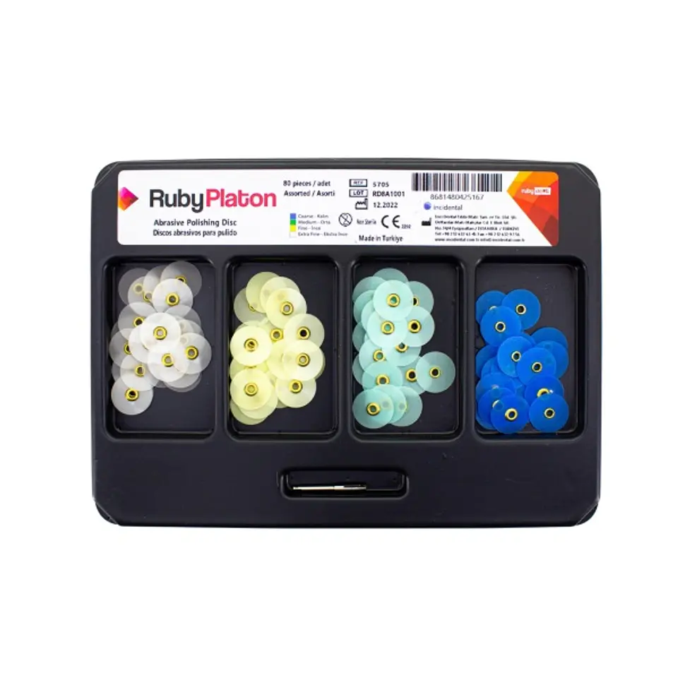 KIT DISCOS PARA PULIDO + PORTA DISCO RUBYPLATO INCIENTAL 1