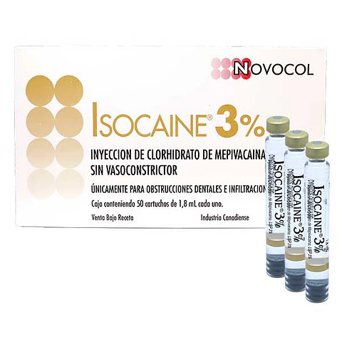 ANESTESIA 3% NOVOCOL ISOCAINE X50 T/VIDRIO