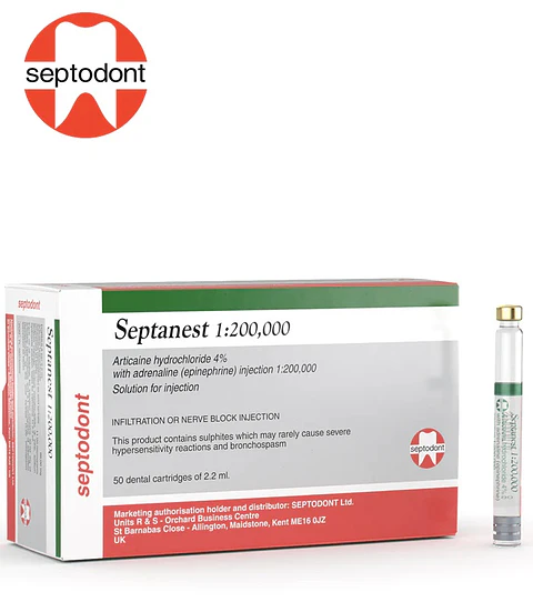 ANESTESIA 4% SEPTANEST SEPTODONT 1/200