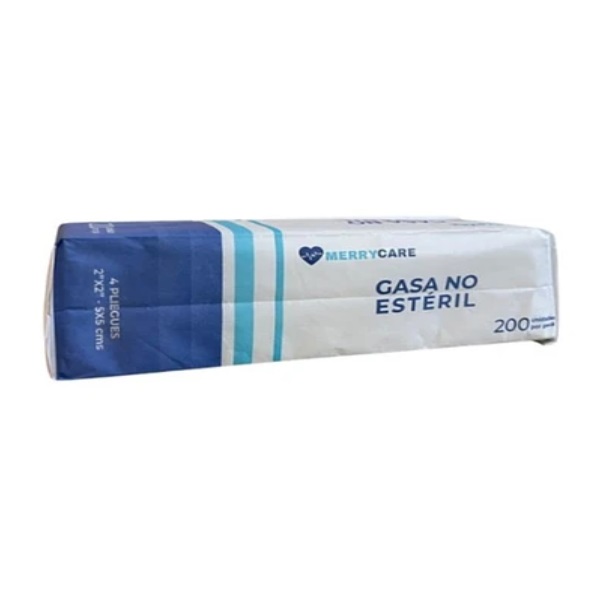 Gasa No Tejida 5 x 5 cm – Plegada en 4 Capas, Estéril y Lista para Uso Médico - 200 UN