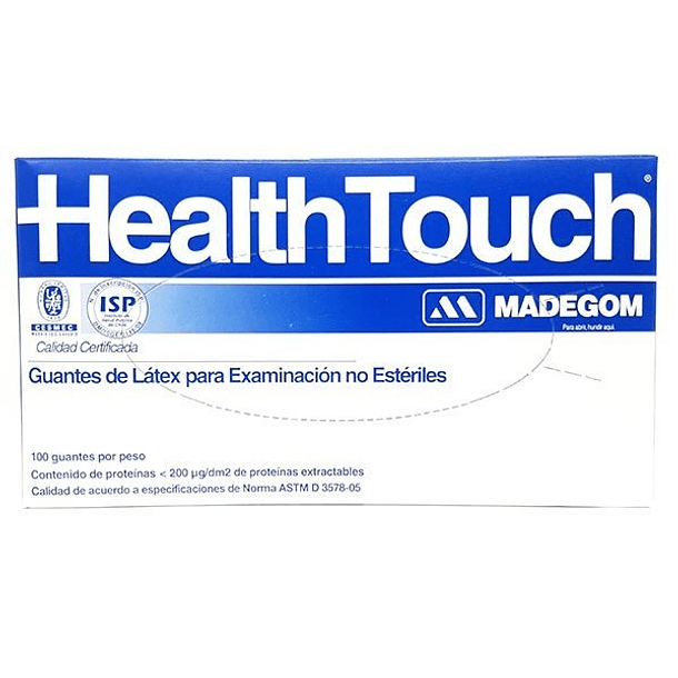 GUANTE LATEX HEALTH TOUCH TALLA XS 