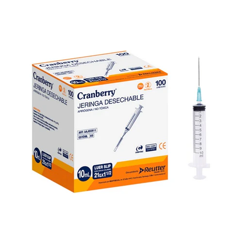 JERINGA DESECHABLE CRANBERRY 10ML X CAJA