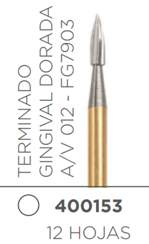 Fresa Carbide Pulido A V de Tallo Medio Llama A/V 012 - FG7903