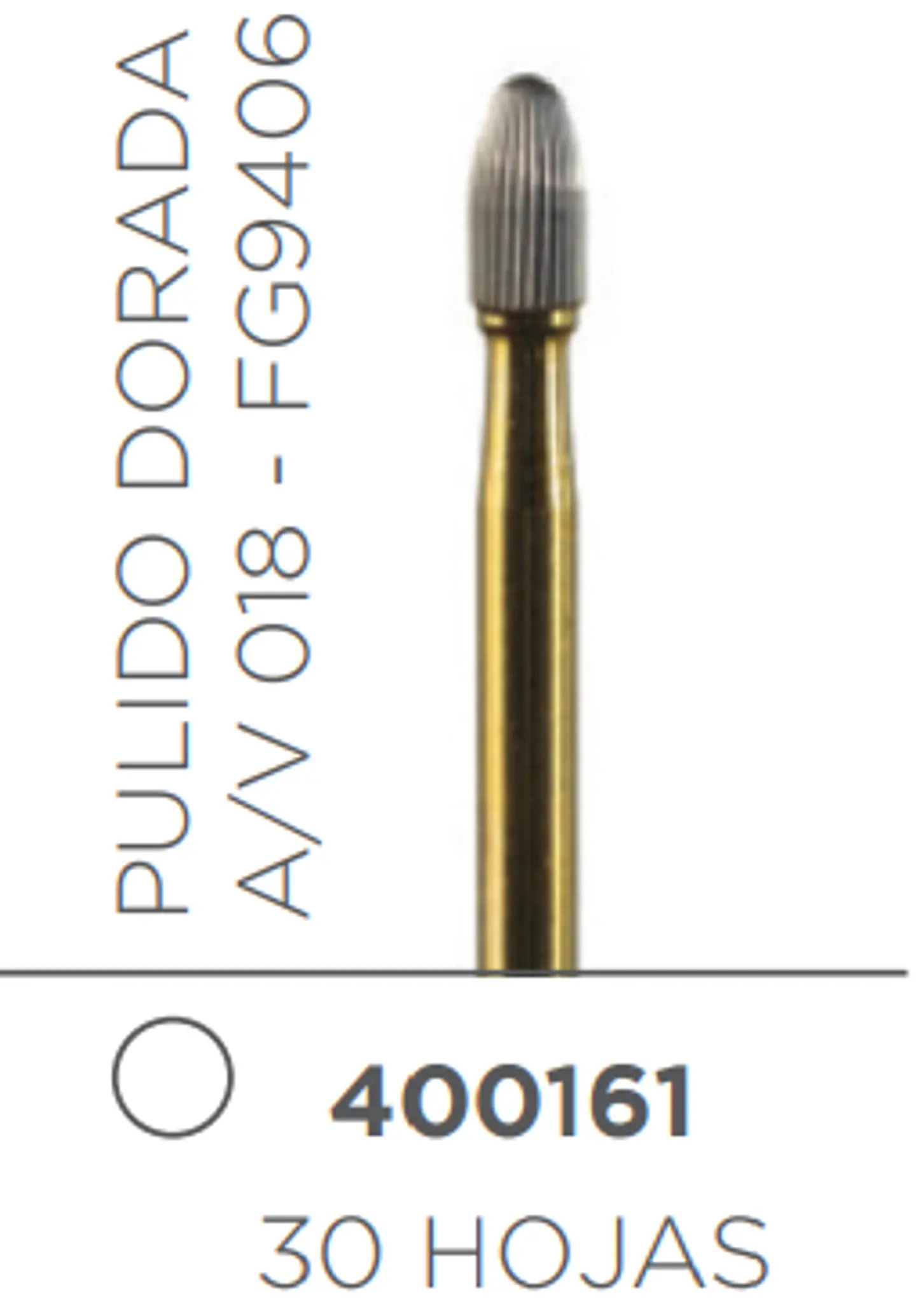 Fresa Carbide Pulido AV de Tallo Medio Huevo A/V 018 - FG9406 1