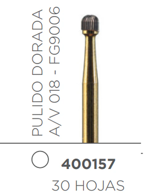 FRESA CARBIDE PULIDO ALTA VELOCIDAD DE TALLO MEDIO REDONDA A/V 018 - FG9006