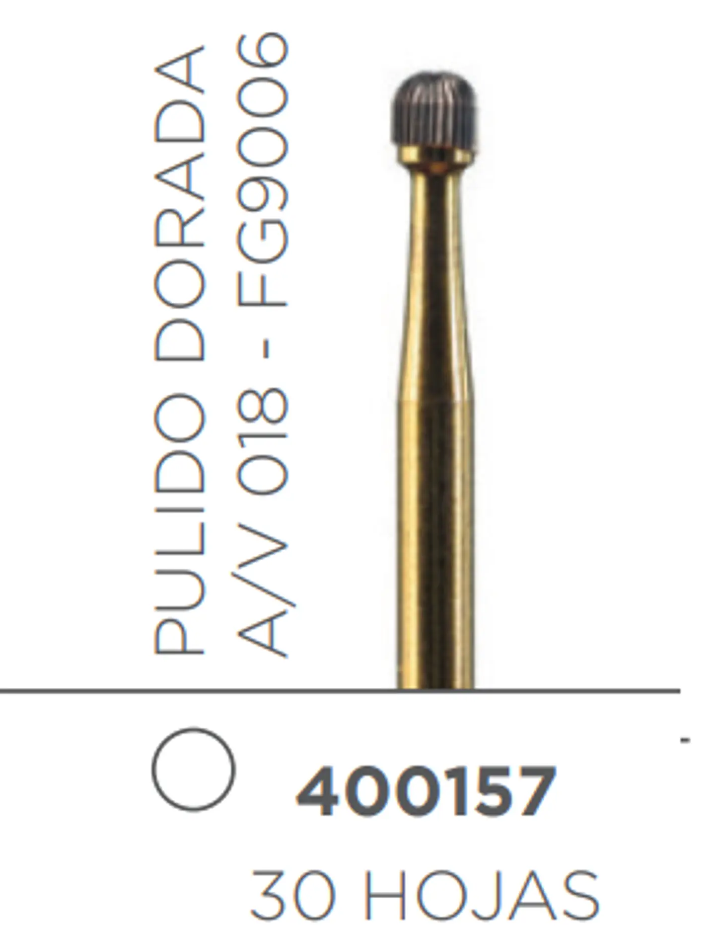 FRESA CARBIDE PULIDO ALTA VELOCIDAD DE TALLO MEDIO REDONDA A/V 018 - FG9006 1