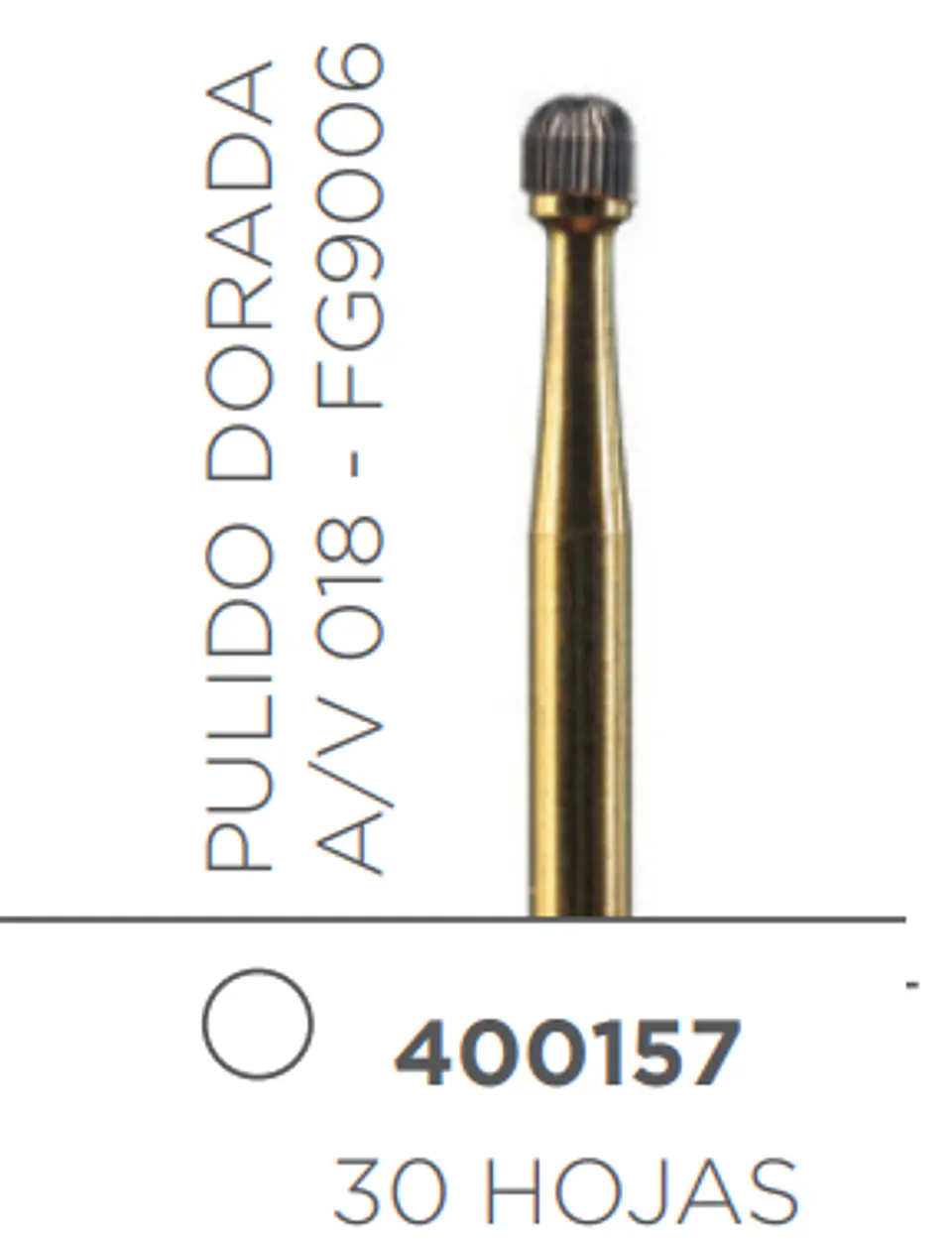 FRESA CARBIDE PULIDO ALTA VELOCIDAD DE TALLO MEDIO REDONDA A/V 018 - FG9006 1