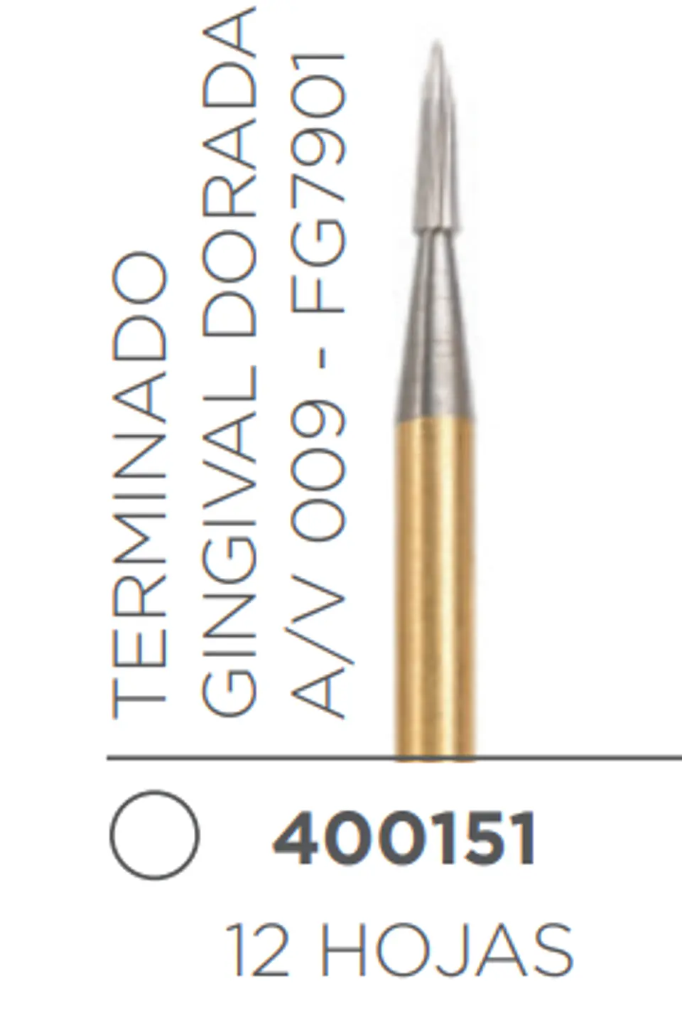 Fresa Carbide Pulido Alta Velocidad de Tallo Medio Llama A/V 009 - FG7901 1