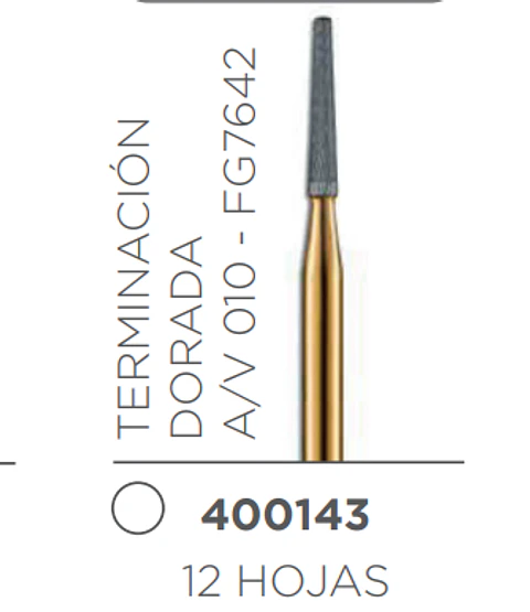 FRESA CARBIDE PULIDO ALTA VELOCIDAD DE TALLO MEDIO CONICA A/V 010 - FG7642