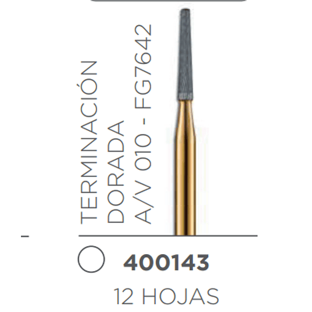 FRESA CARBIDE PULIDO ALTA VELOCIDAD DE TALLO MEDIO CONICA A/V 010 - FG7642 