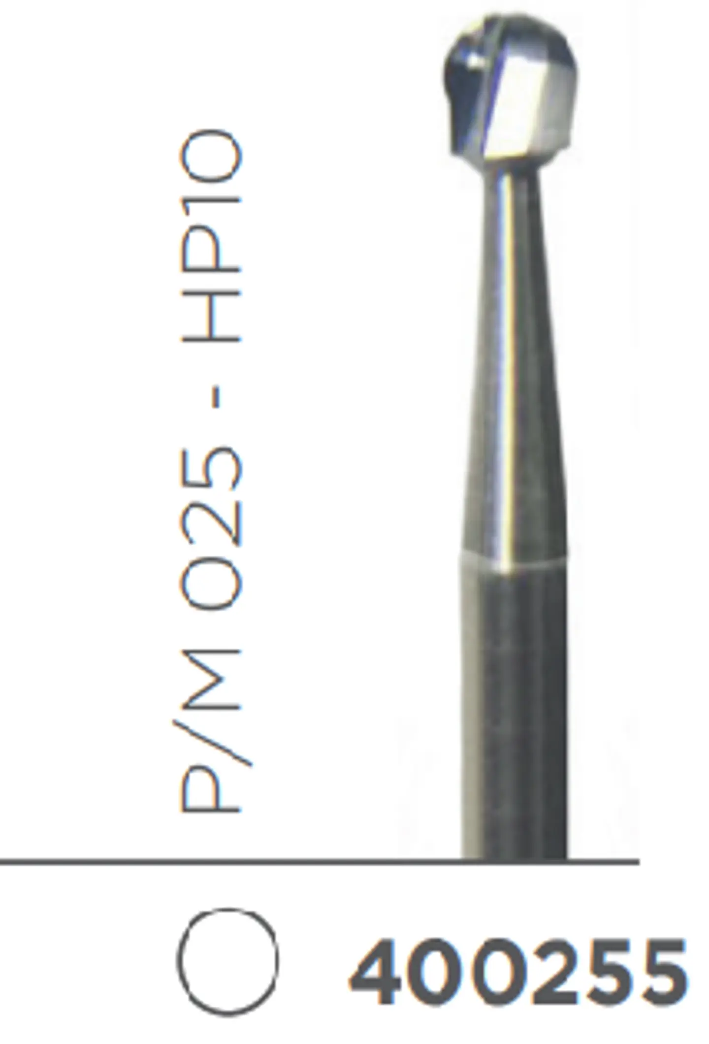 FRESA CARBIDE PIEZA DE MANO REDONDA P/M 025 HP 10 1