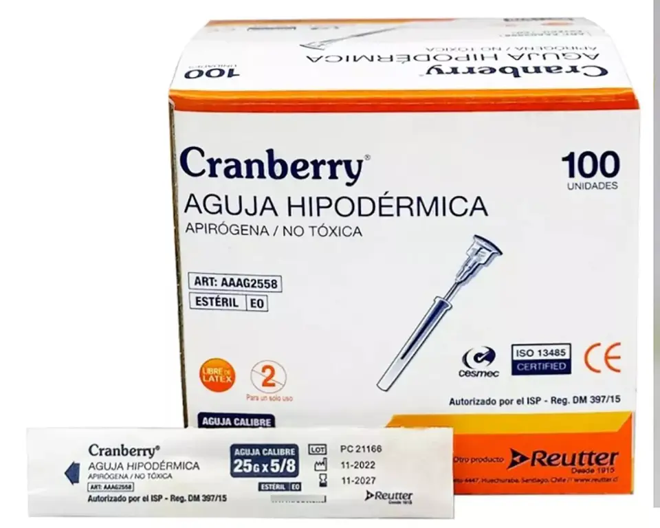 CAJA AGUJA HIPODERMICA 25G X 5/8 1