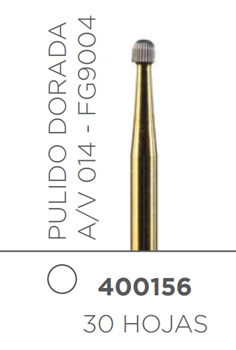 FRESA CARBIDE PULIDO ALTA VELOCIDAD DE TALLO MEDIO REDONDA PULIDO (30 HOJAS) A/V 014 FG9004