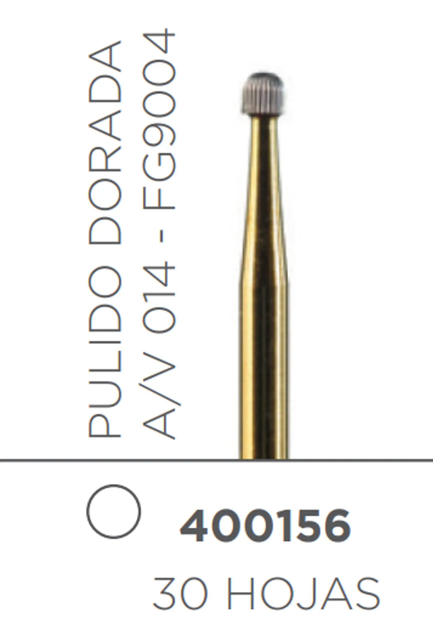FRESA CARBIDE PULIDO ALTA VELOCIDAD DE TALLO MEDIO REDONDA PULIDO (30 HOJAS) A/V 014 FG9004 1