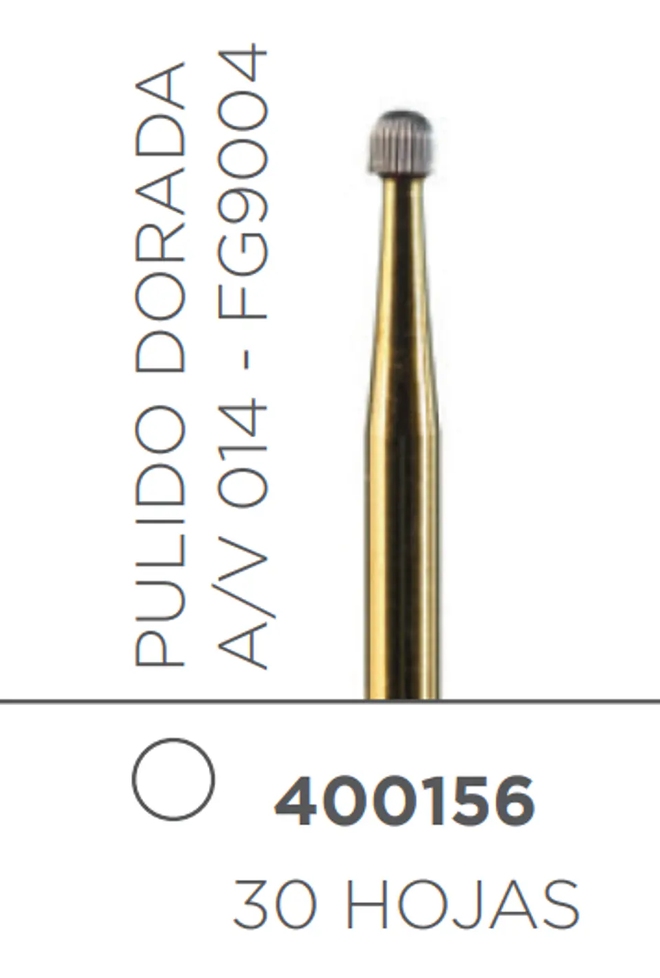 FRESA CARBIDE PULIDO ALTA VELOCIDAD DE TALLO MEDIO REDONDA PULIDO (30 HOJAS) A/V 014 FG9004 1