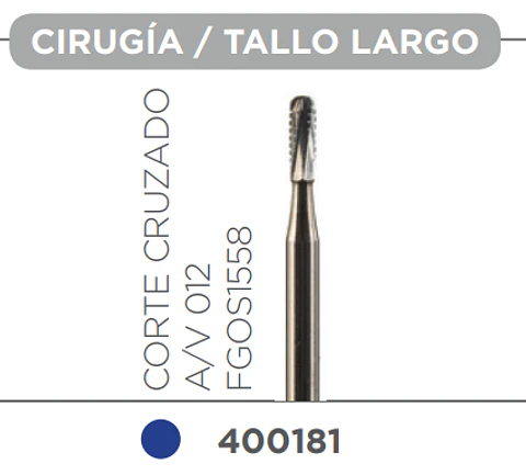 FRESA CARBIDE ALTA VELOCIDAD DE TALLO LARGO CILINDRICA A/V 012 - FGOS1558