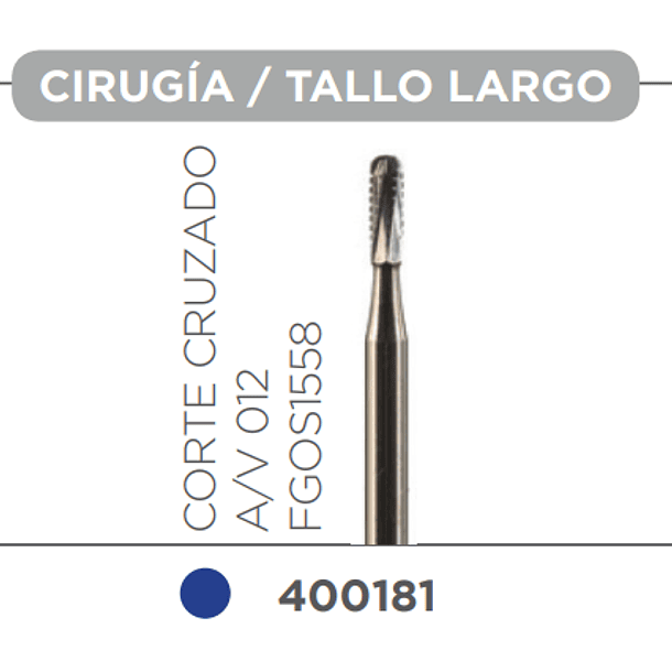 FRESA CARBIDE ALTA VELOCIDAD DE TALLO LARGO CILINDRICA A/V 012 - FGOS1558 