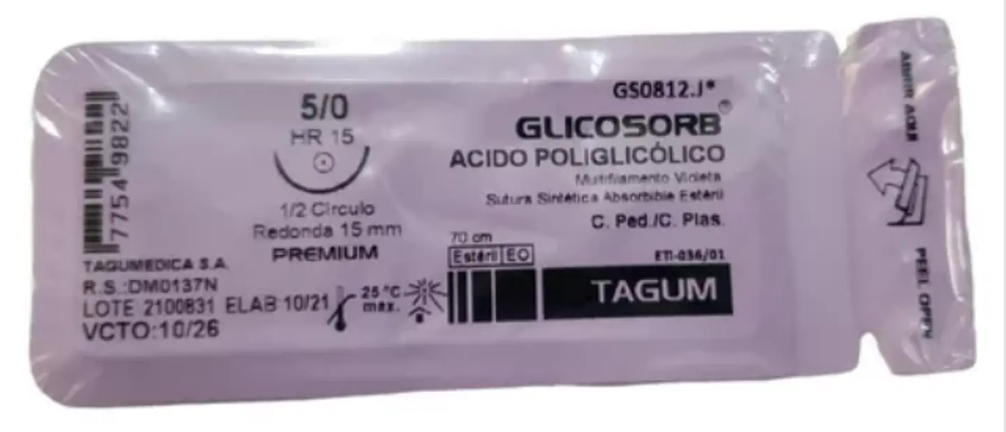 SUTURA ABSORBIBLE GLICOSORB X1 SOBRE 3