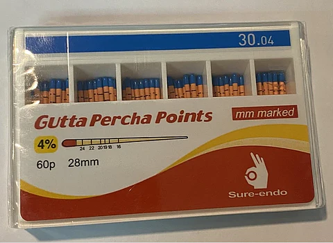 CONO GUTAPERCHA SURE-ENDO MILIMETRADO 4%