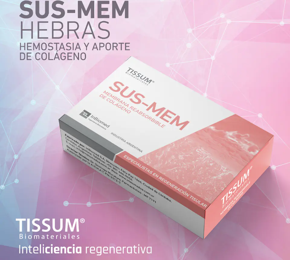 Membrana reabsorbible de colágeno en hebras Presentación 1,0 GRS 1