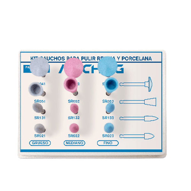 KIT CAUCHOS PULIR RESINA Y PORCELANA MACHTIG 1