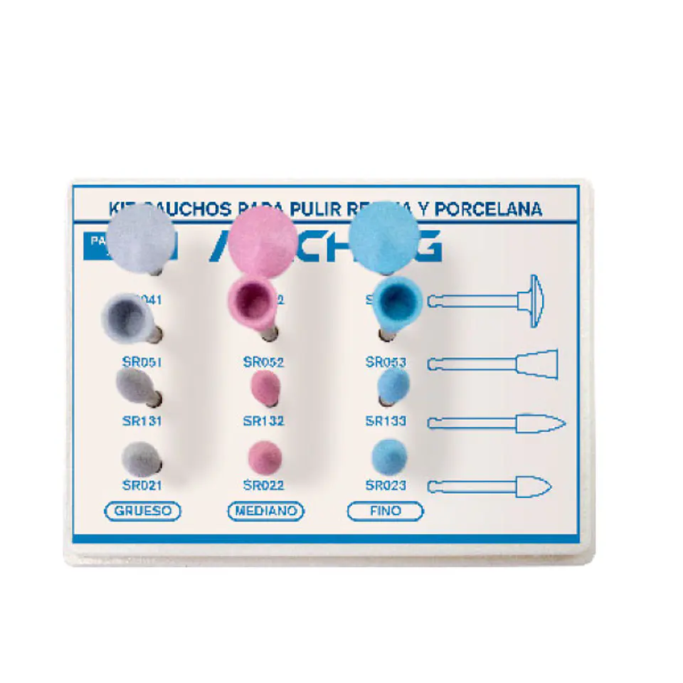 KIT CAUCHOS PULIR RESINA Y PORCELANA MACHTIG 1