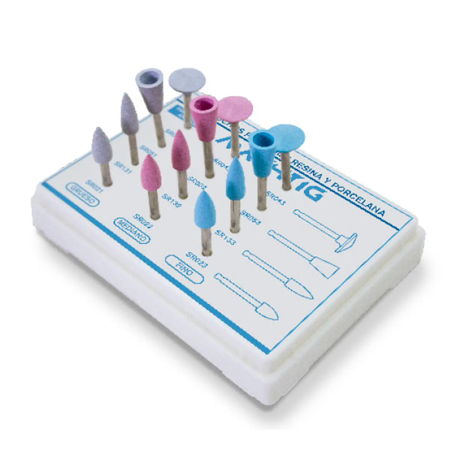 KIT CAUCHOS PULIR RESINA Y PORCELANA MACHTIG 2