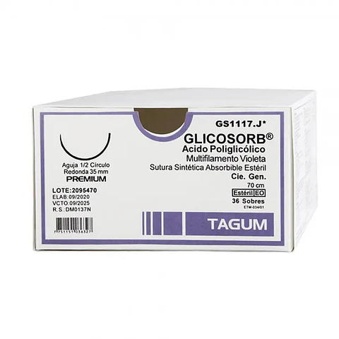 SUTURA ABSORBIBLE GLICOSORB CAJA 36 UNDS 