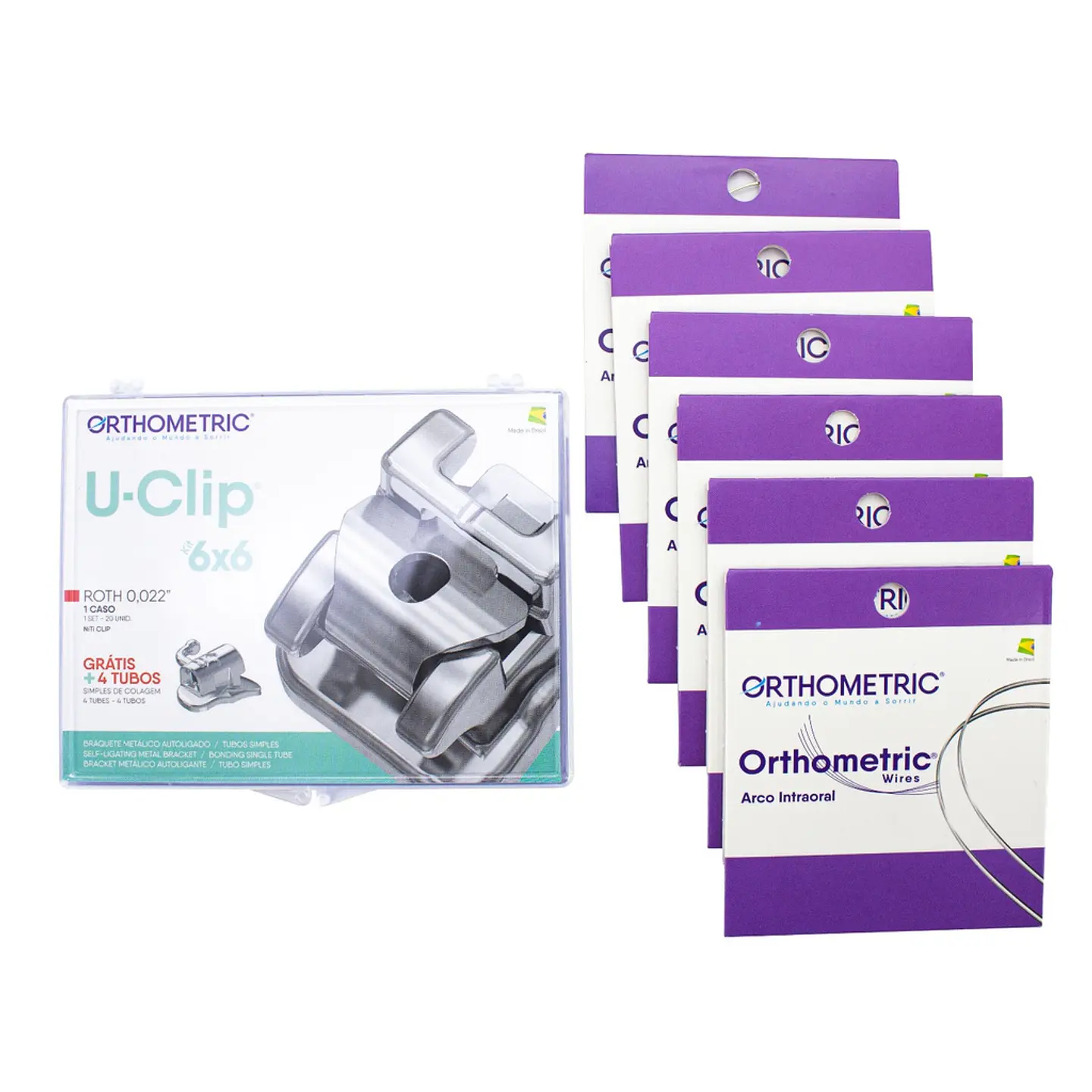 KIT 1 CASO BRACKETS AUTOLIGADO ROTH (B+A+T) SLB U-CLIP ORTHOMETRIC 2