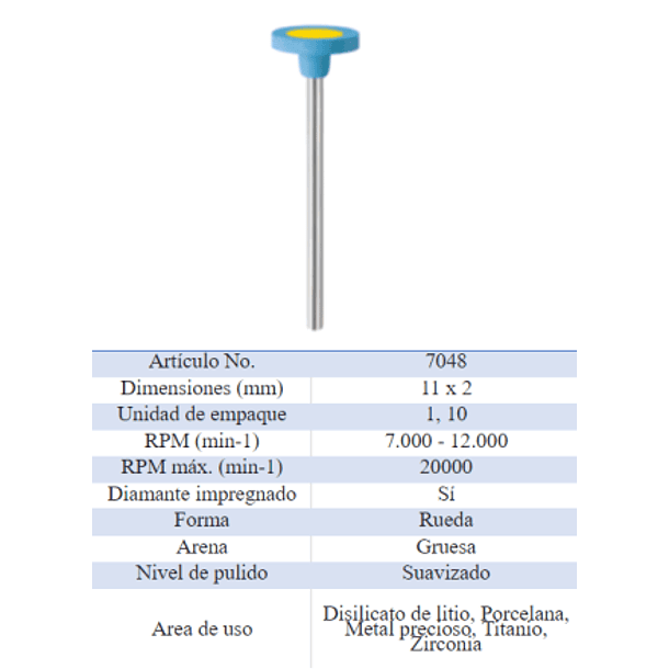 EVE PULIDOR CERAMICA DIAMANTADO FORMA RUEDA P/M 2