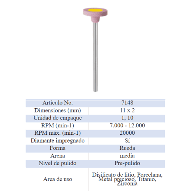 EVE PULIDOR CERAMICA DIAMANTADO FORMA RUEDA P/M 3