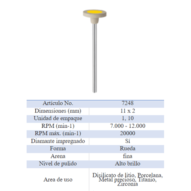 EVE PULIDOR CERAMICA DIAMANTADO FORMA RUEDA P/M 4
