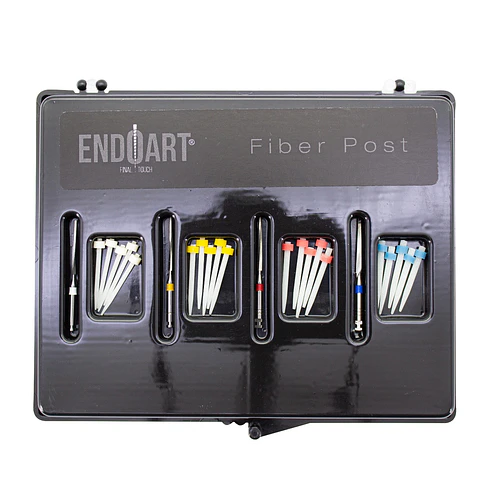 KIT 20 POSTES FIBRA DE VIDRIO + 4 FRESAS FIBER POST ENDOART INCIDENTAL