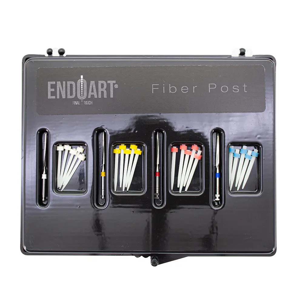 KIT 20 POSTES FIBRA DE VIDRIO + 4 FRESAS FIBER POST ENDOART INCIDENTAL 1