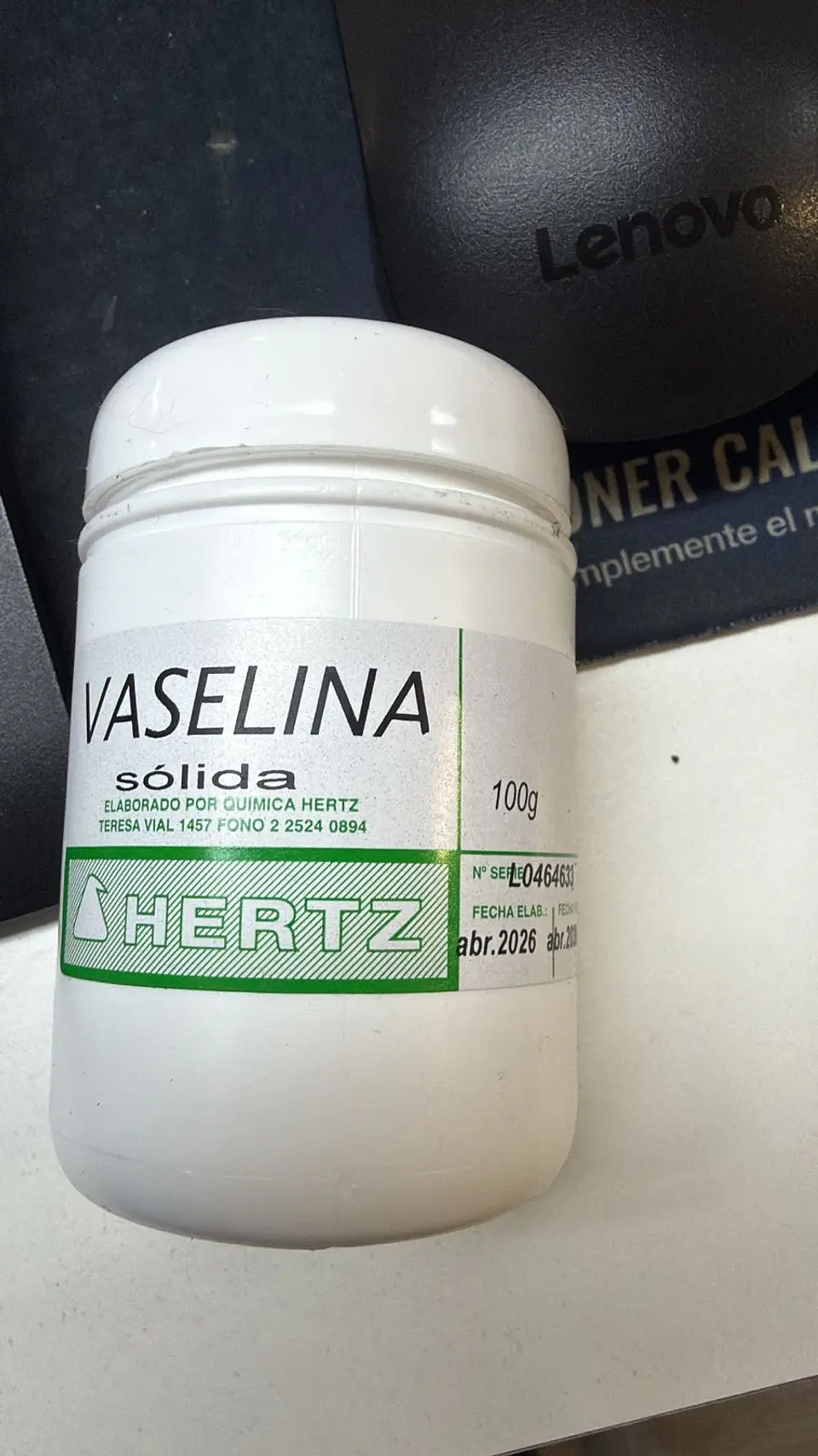 VASELINA SOLIDA 100 GRS HERTZ 1