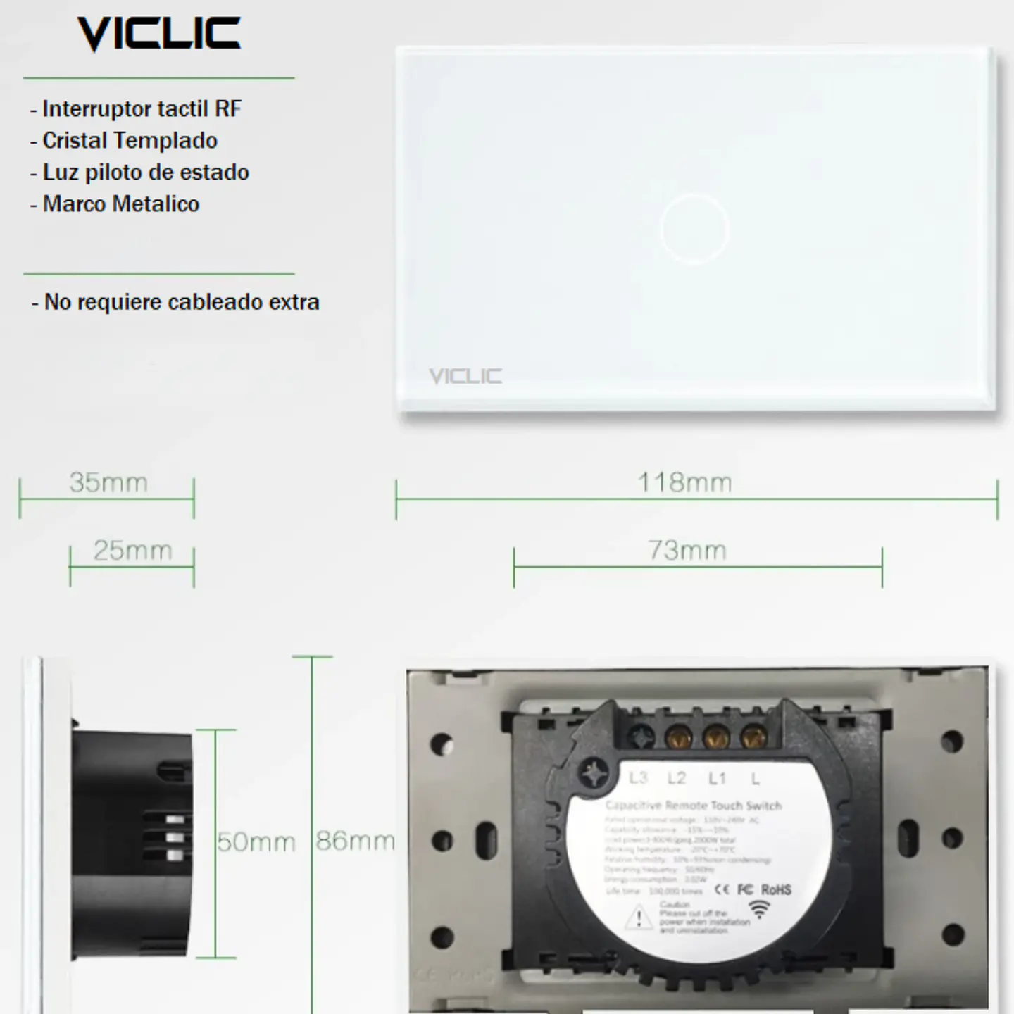 Interruptor simple 9/24 10a 220v 3