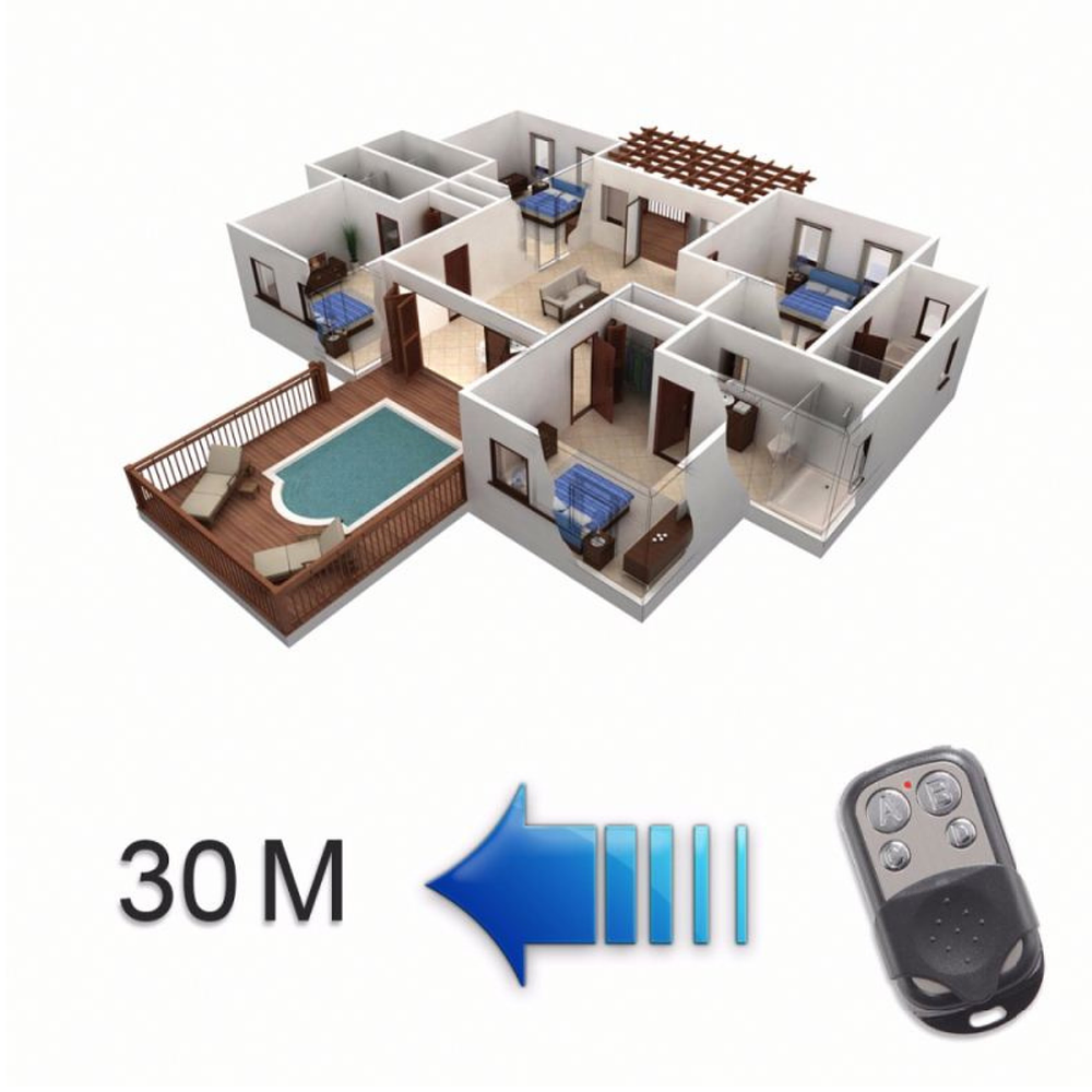 Interruptor simple 1 Botón 9/24 10a 220v + Controles RF 