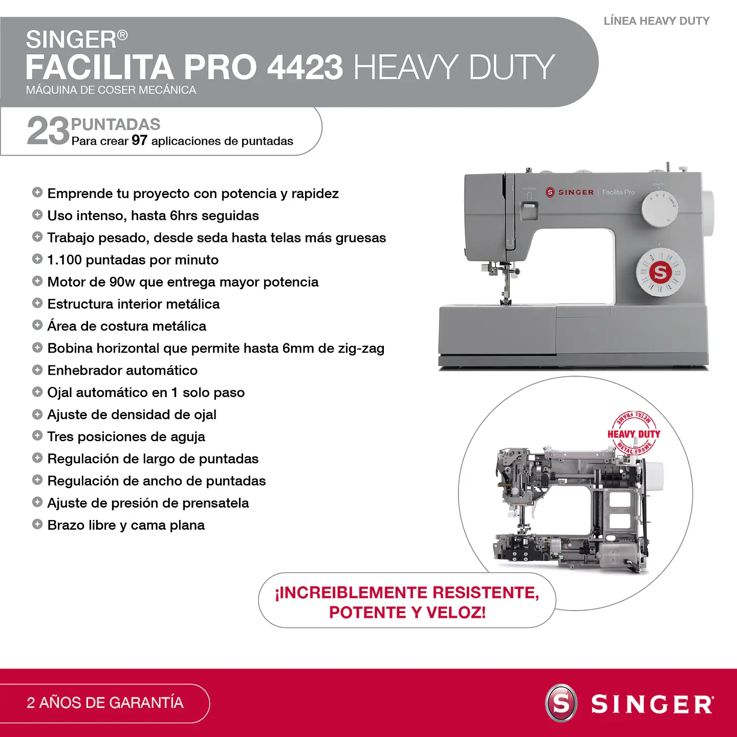 Máquina de coser Singer Facilita Pro 4423 Heavy Duty 2