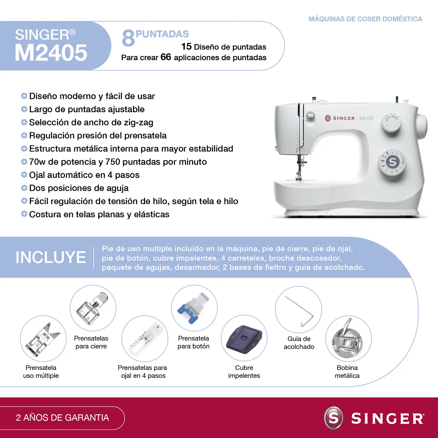 Máquina de coser Singer M2405 6