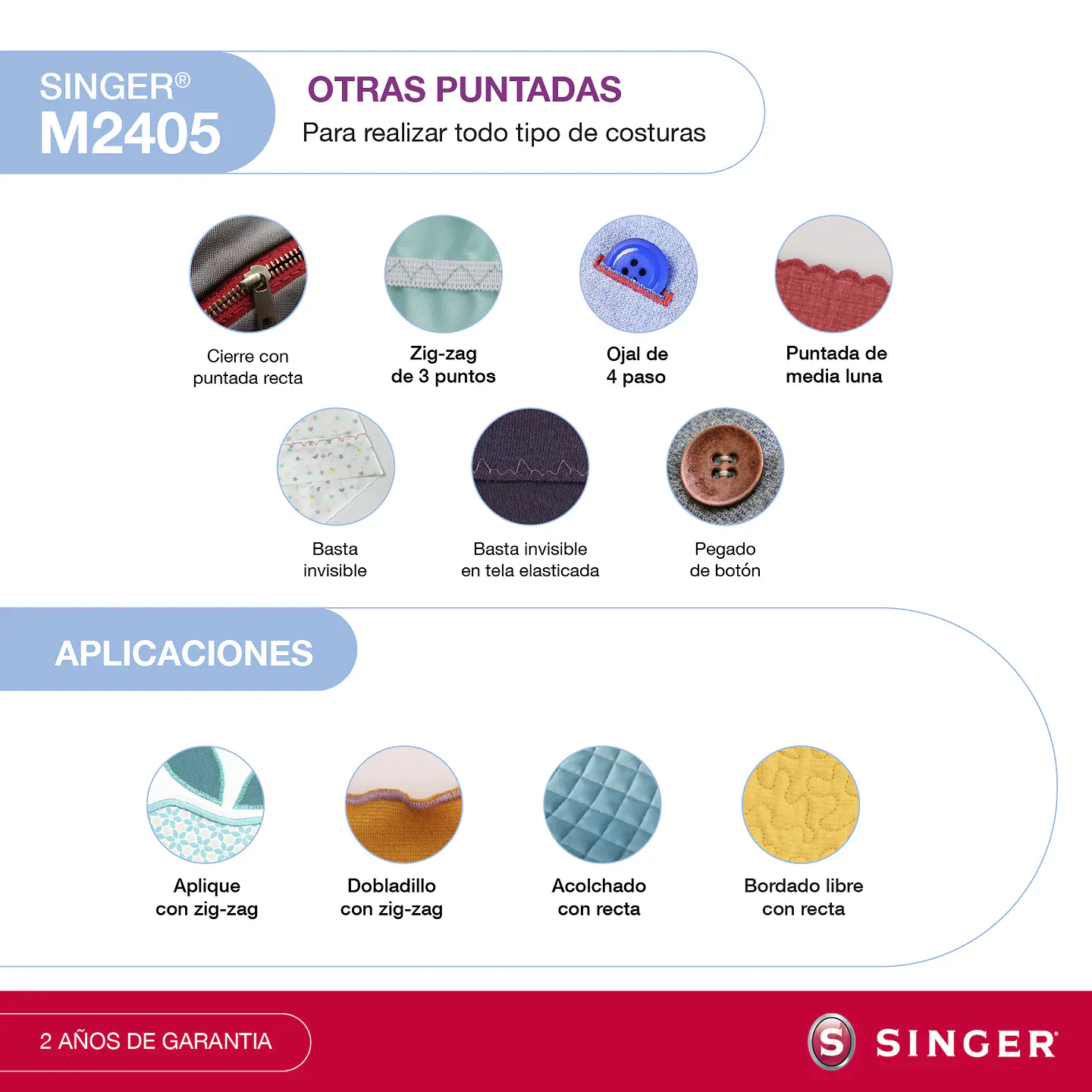 Máquina de coser Singer M2405 8