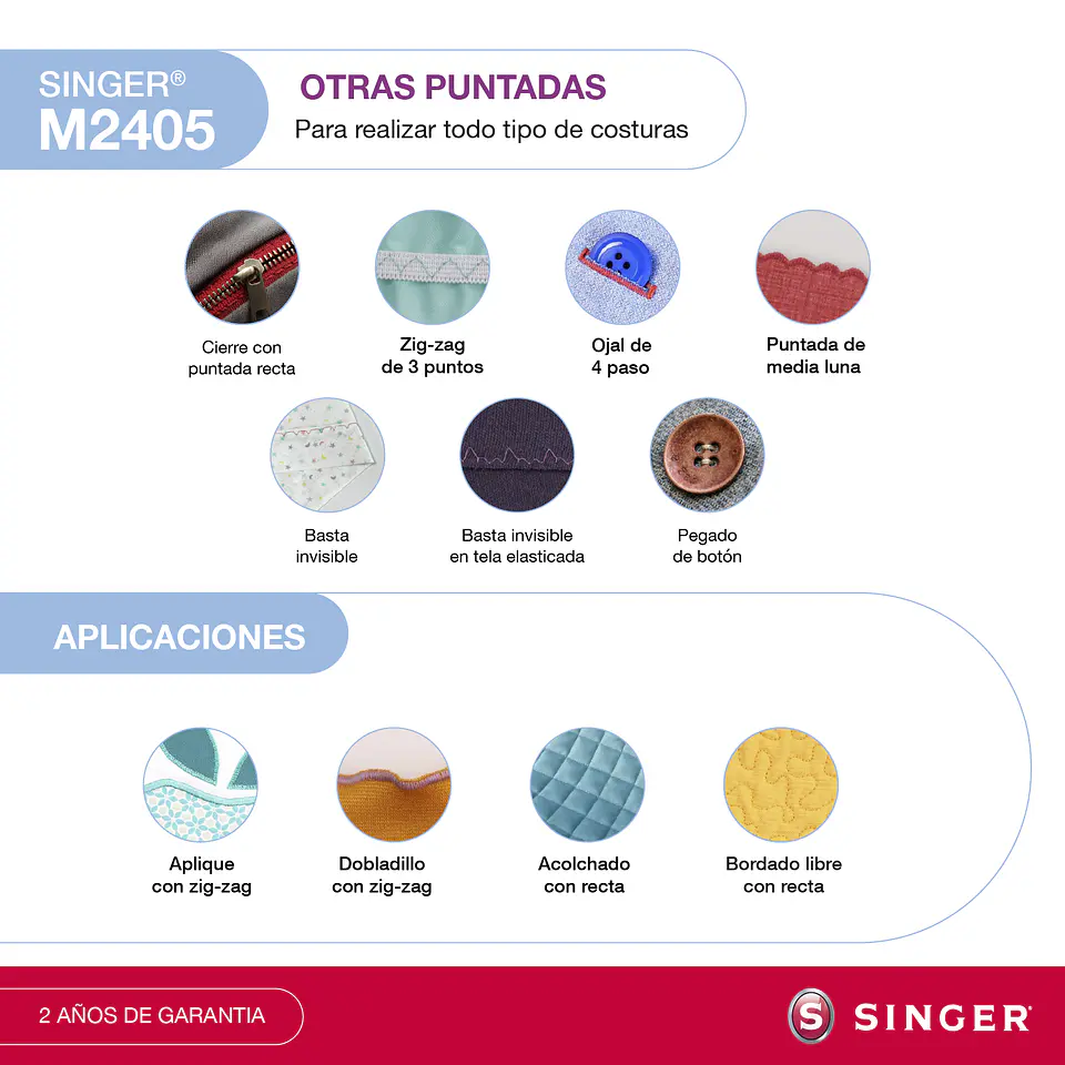 Máquina de coser Singer M2405 8
