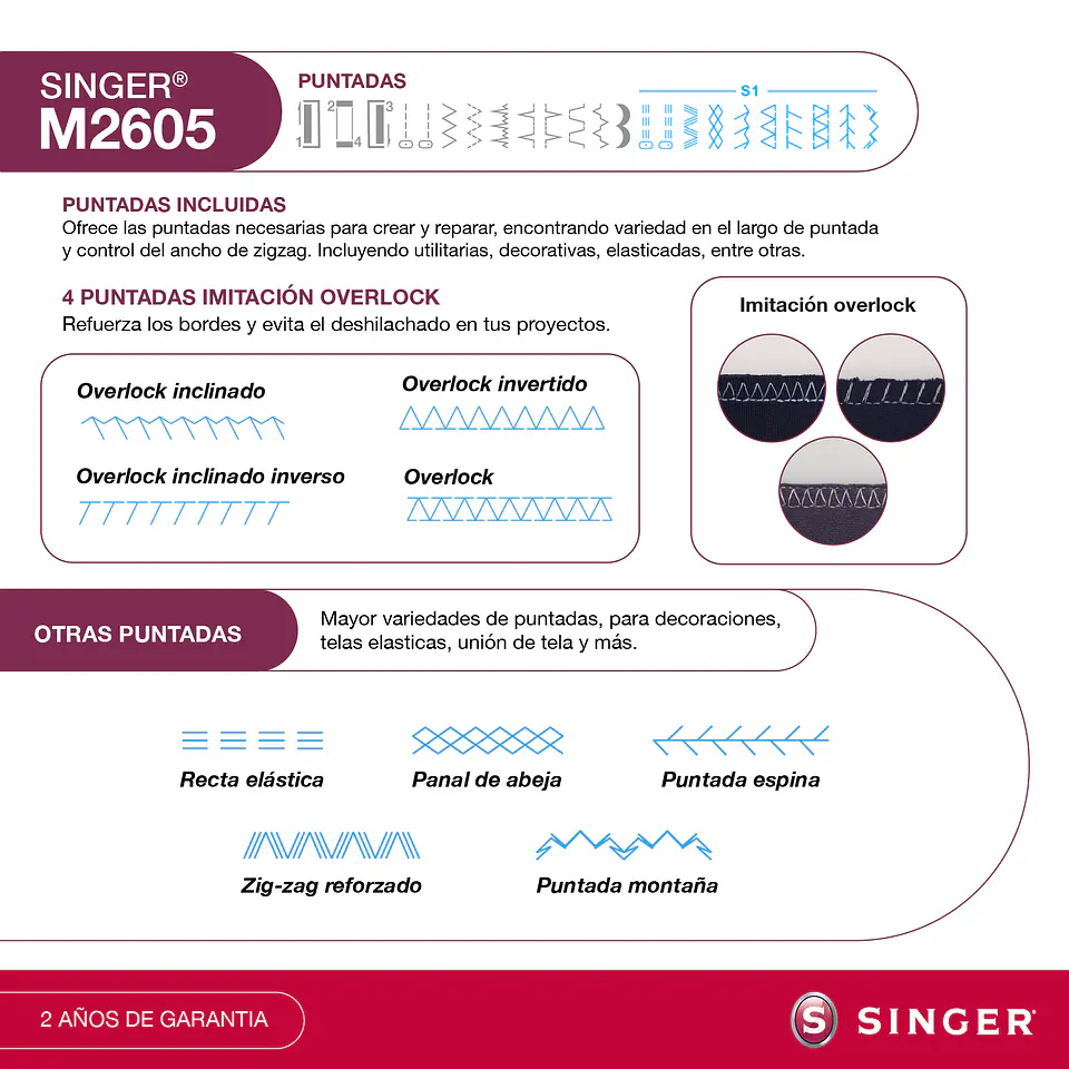 Máquina de coser Singer M2605 6